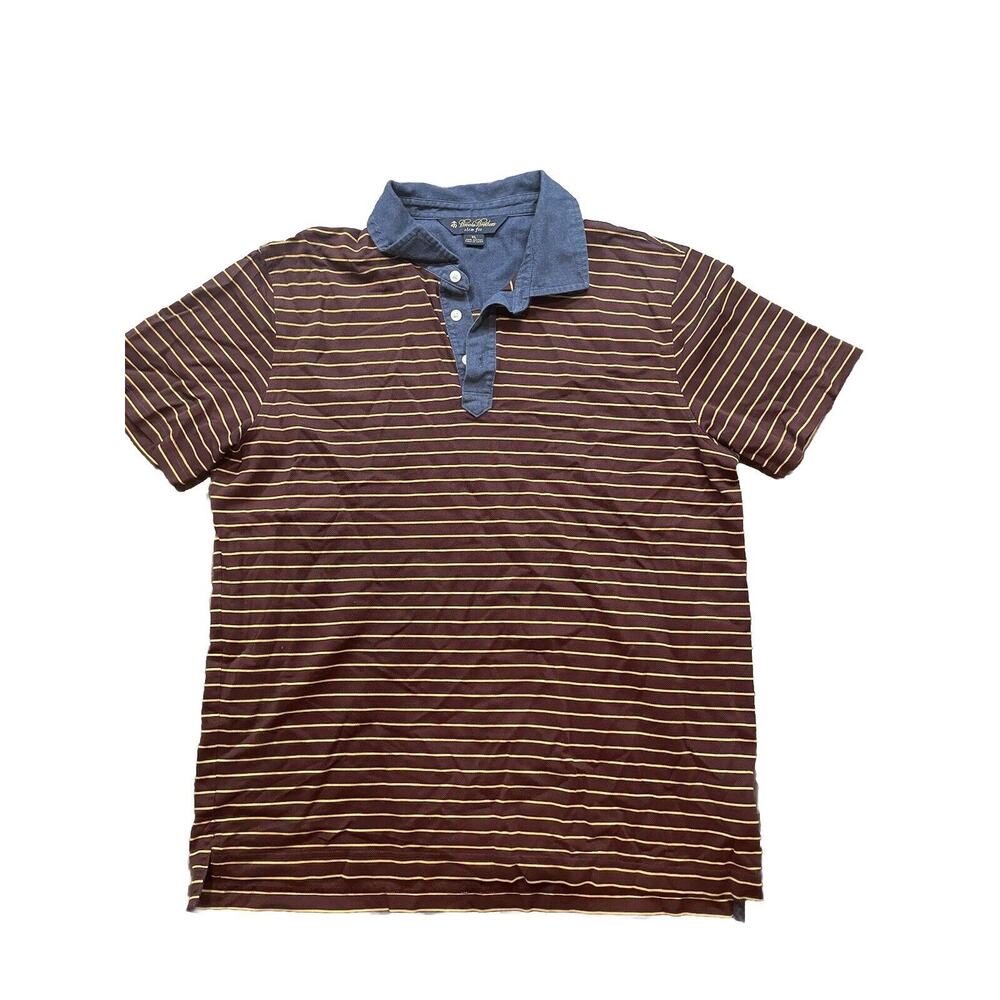 Brooks Brothers Polo Shirt Men's 2XL Multicolor Striped Golf Slim Fit 3 Buttons‎